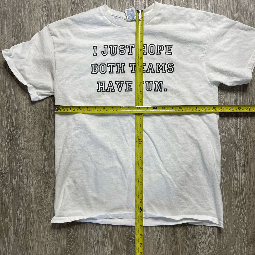 Mens I Just Hope Both Teams Have Fun T Shirt Funny Football Baseball Tee Large - Picture 2 of 3